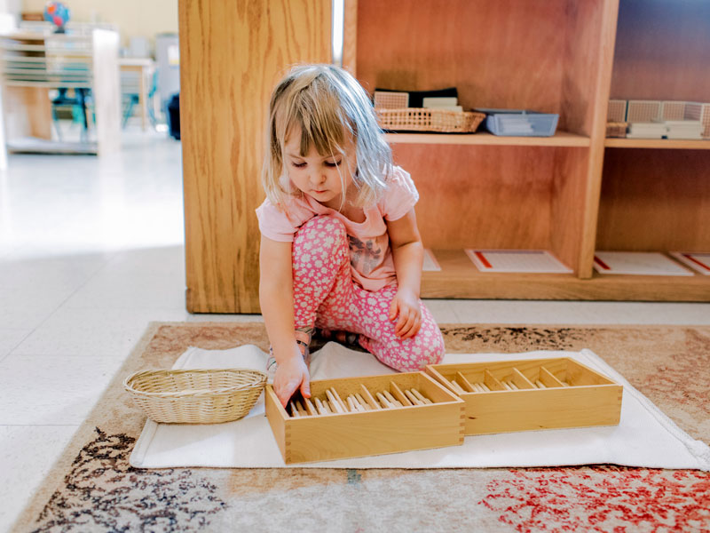 little girl playing